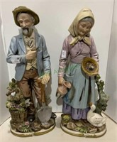 Vintage Homco Ma and Pa farmer figurines - each