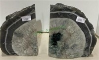 One pair of geode bookends - largest one measures
