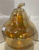 Vintage Jeannette luster glass merrigold pear