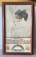 Framed under glass Antique Woodcock Ithica Guns