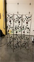 Very nice heavy metal folding screen with 3-D
