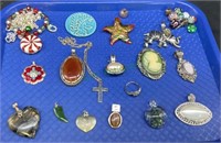 Nice tray lot includes lots of pendants -