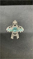 Navajo style pewter and turquoise like stones
