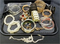 Tray lot of costume jewelry include primary