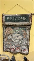 Welcome tapestry style wall hanger measures 30 x