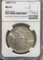 1880O Morgan Silver Dollar NGC MS62