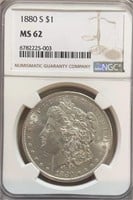 1880S Morgan Silver Dollar NGC MS62