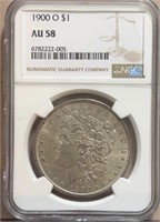 1900O Morgan Silver Dollar NGC AU58