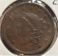 1838 Large Cent Medium Letters
