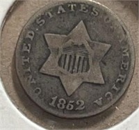 1852 Silver Three Cent
