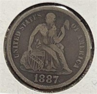 1887S  Liberty Seated Dime