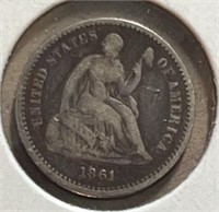 1861 Liberty Seated Half Dime