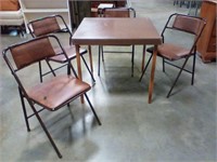 4 folding chairs W Card table