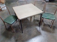4 folding chairs W Card Table