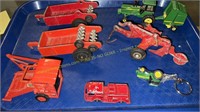Toy Farm Implements , Wagons, Rake, Tractor &
