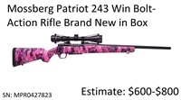 Mossberg Patriot 243 Bolt Action Pink Rifle