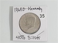 1968d Kennedy   half dollar  jhbx1035