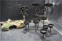 Candle Stands & Faux Log