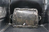 Silver Toned Serving Tray