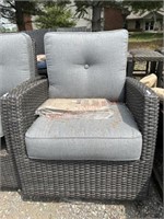 Whicker patio swivel chair