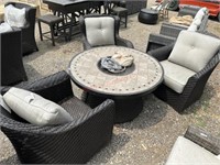 3 piece outdoor patio set with fire pit table