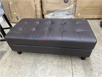 New brown leather footstool