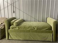 Upholstered Sofa/Lounger in green Velvet