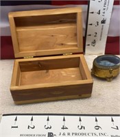 Small cedar box and trinket box