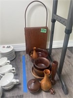 Don Diller Oak and Walnut Bowls, Vases