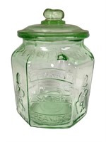 Green Glass Planters Peanuts Store Jar