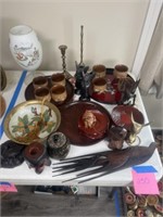 Oriental Cups, Wood Birds, Saucers & more