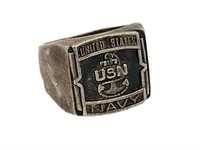 950 Silver United States Navy Ring
