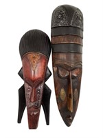 2 Wood & Metal African Masks