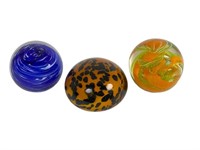 3 Glass Paperweights
