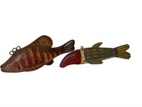 2 Antique Wooden Fish Decoys