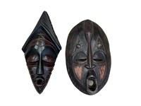 2 Wood & Metal African Tribal Masks