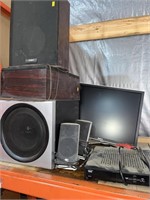 Computer speakers, monitor, Bell receiver etc
