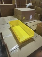 NEW CASES YELLOW PLASTIC STACKABLE STORAGE BINS