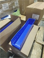 NEW CASES BLUE PLASTIC STACKABLE STORAGE BINS