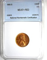 1940-S Cent NNC MS-67+ RD LISTS FOR $800