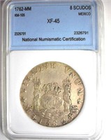 1762-MM 8 Scudos NNC XF-45 Mexico $1M COLLECTION