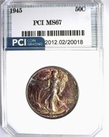 1945 Walking Liberty PCI MS-67 LISTS FOR $1000