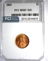 1955 Cent PCI MS-67 RD LISTS FOR $775