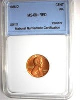 1986-D Cent NNC MS-68+ RD LISTS FOR $650