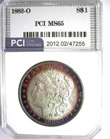 1882-O Morgan PCI MS-65 Blue Purple Rim