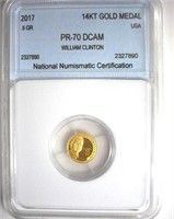 2017 14kt Gold Medal .5 Gr NNC PR-70 DCAM USA