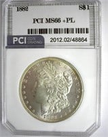 1882 Morgan PCI MS-66+ PL LISTS FOR $8500