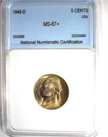 1948-D Nickel NNC MS-67+ LISTS FOR $700