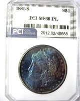 1881-S Morgan PCI MS-66 PL Incredible Color