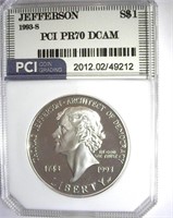 1993-S S$1 Jefferson PCI PR-70 DCAM